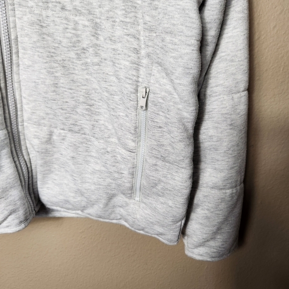 3 Dots Light Heathered Gray Knit Puffer Jacket-Size M - Picture 4 of 6